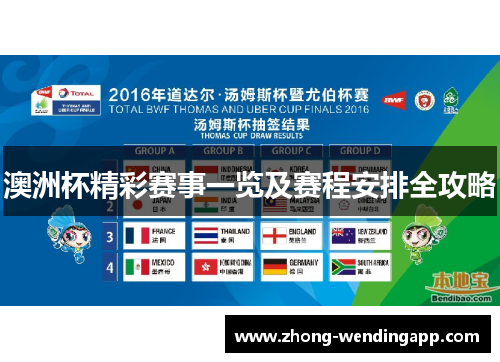 澳洲杯精彩赛事一览及赛程安排全攻略
